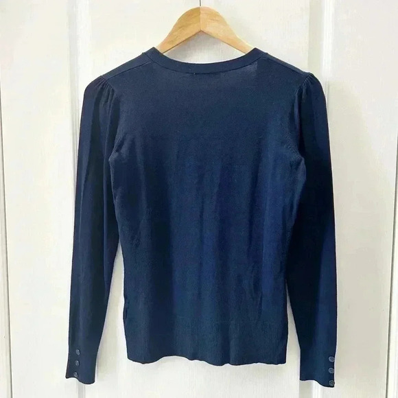 Ricki’s Cardigan V Neck Button Front Fitted Blue Size Small - Picture 5 of 16